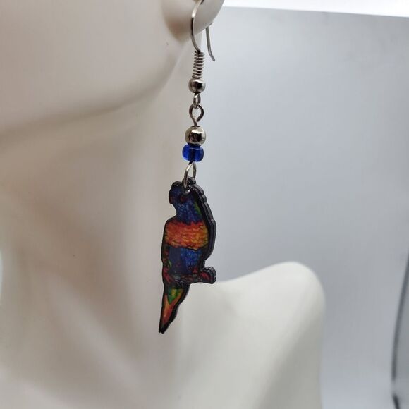 ParotĀ birdā tropicalāearrings dangle - Picture 2 of 2